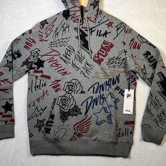‎Fila Sanani Graffiti Hoodie-NWT-MEN-Medium - Picture 1 of 5